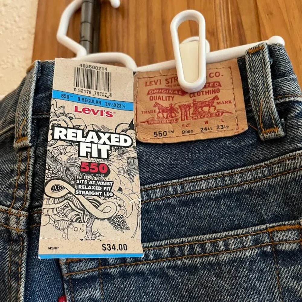 Levi's Relaxed Fit 550 Denim Jeans, Boys 9 Reg. W 24 1/2 x L 23 1/2, New
